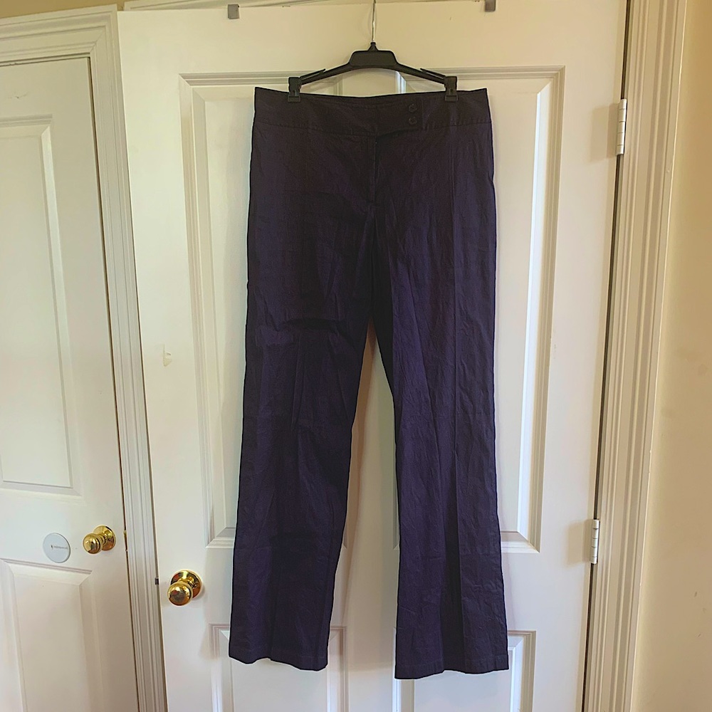 New. %70 Linen, rich purple. Washed once, never worn. Yansi Fugel trousers
